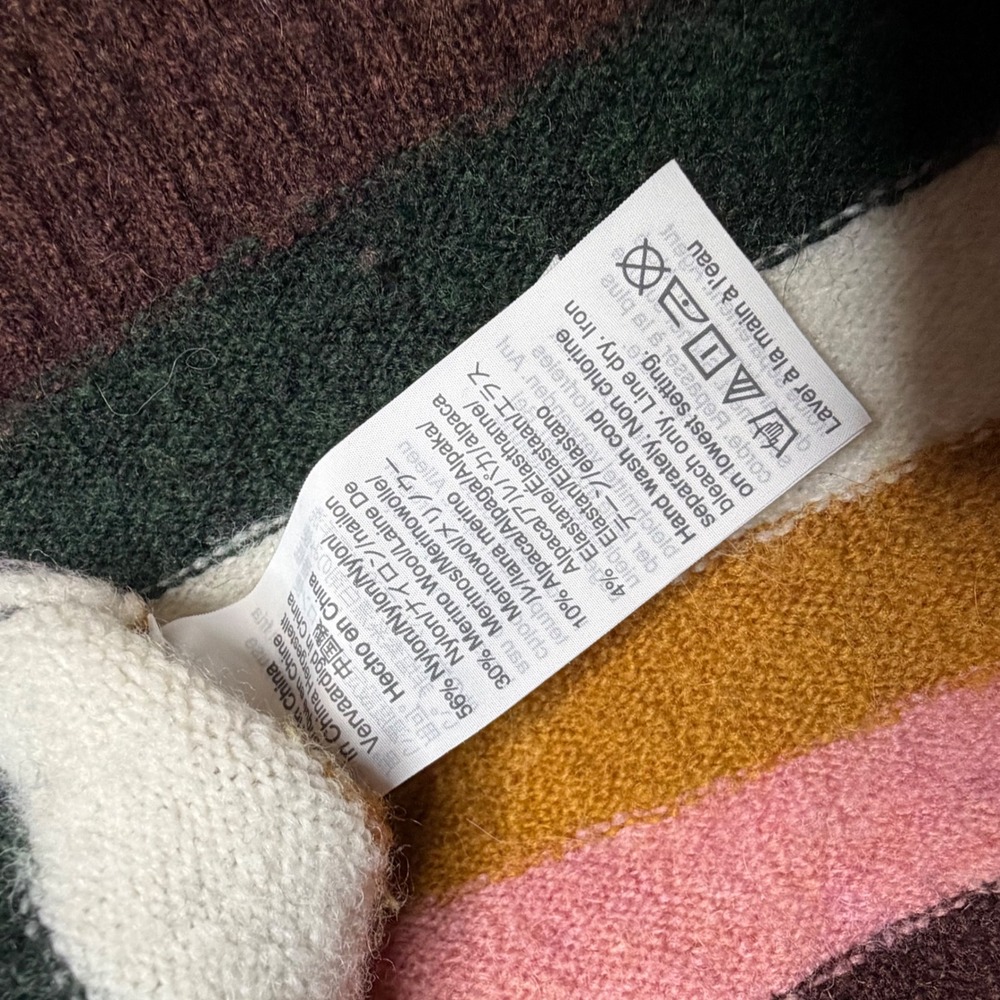 Madewell Striped Crewneck Sweater Small Multicolor Merino Wool Alpaca Blend - Picture 4 of 4